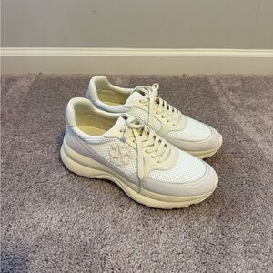 Women's Tory Burch White and Cream Sneakers, Sz 11